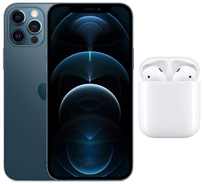 New Apple iPhone 12 Pro (512GB) - Pacific Blue with AirPods with Charging Case