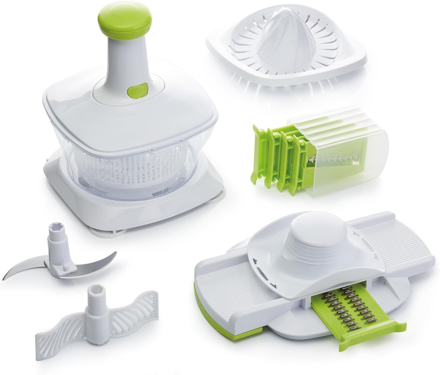 KitchenCraft Healthy Eating 5in1 Manual Food Processor / Mandoline Slicer Set Amazon.co.uk