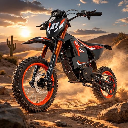 X1 Spark Electric Dirt Bike, 4500W Peak Mid-Drive motor Motor Electric Motorcycle, 60V 28.8Ah Battery, 50MPH & 60 Mile Range, Full Suspension Off Road E Bike for Teens & Adults 13+, 3 Speed Modes