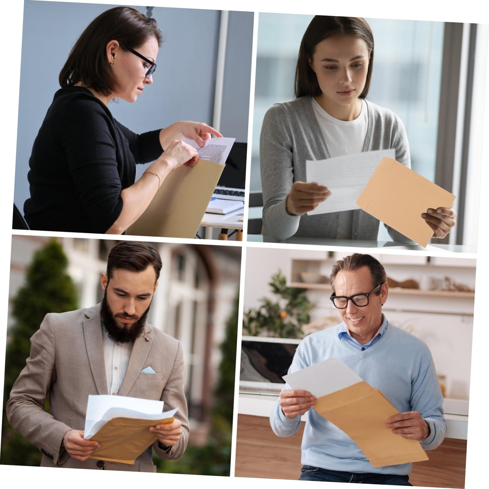 Sobres Kraft de Invitación 25 Piezas Pvc Color Caqui