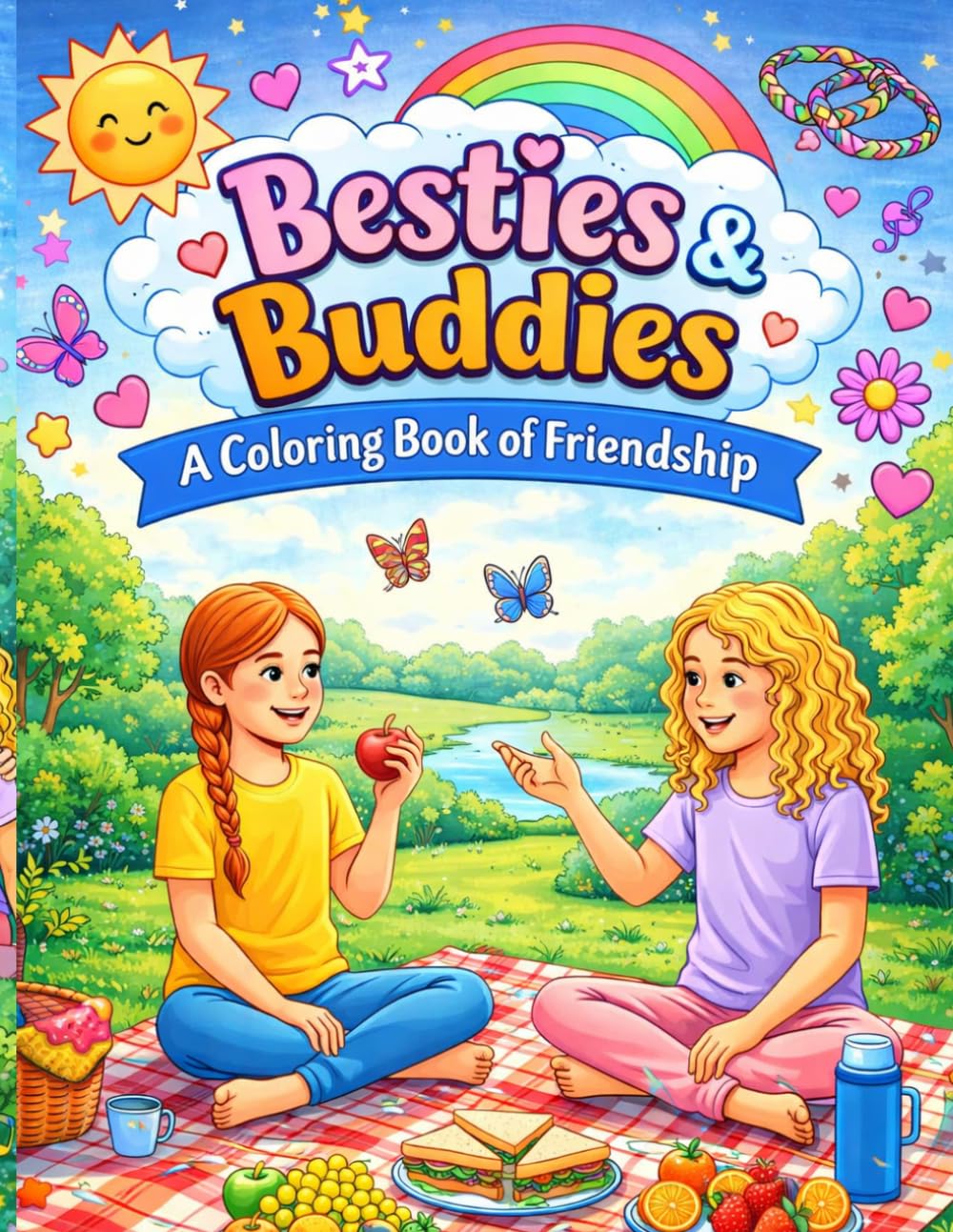 Besties & Buddies: A Coloring Book of Friendship: Cute & Easy Coloring Book for Kids Ages 4–8 Featuring School Friends, Fun Moments & Friendship Adventures