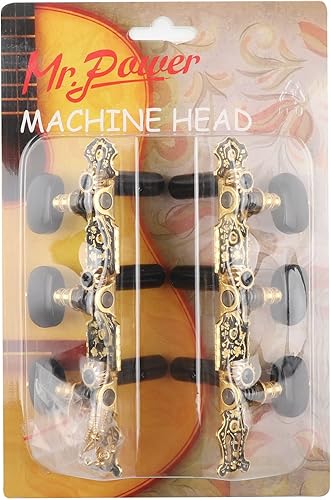Vista 54 de Mr.Power Afinadores de guitarra, cabezales de máquina de 3+3 juegos de teclas de afinación, clavijas de cuerda para guitarra clásica