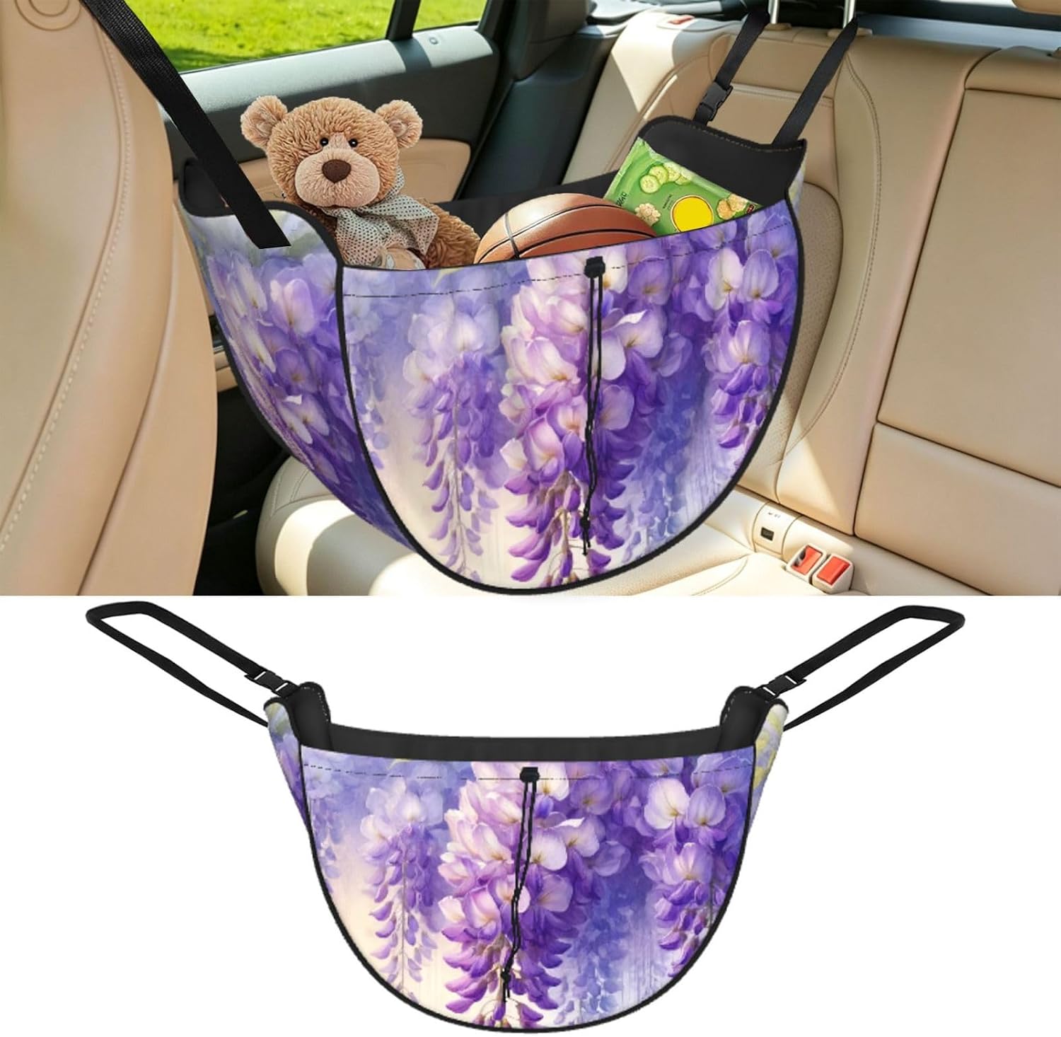 Augenstern Wisteria-Flowers-Blooms Car Backseat Organizer Bag For Road Trips
