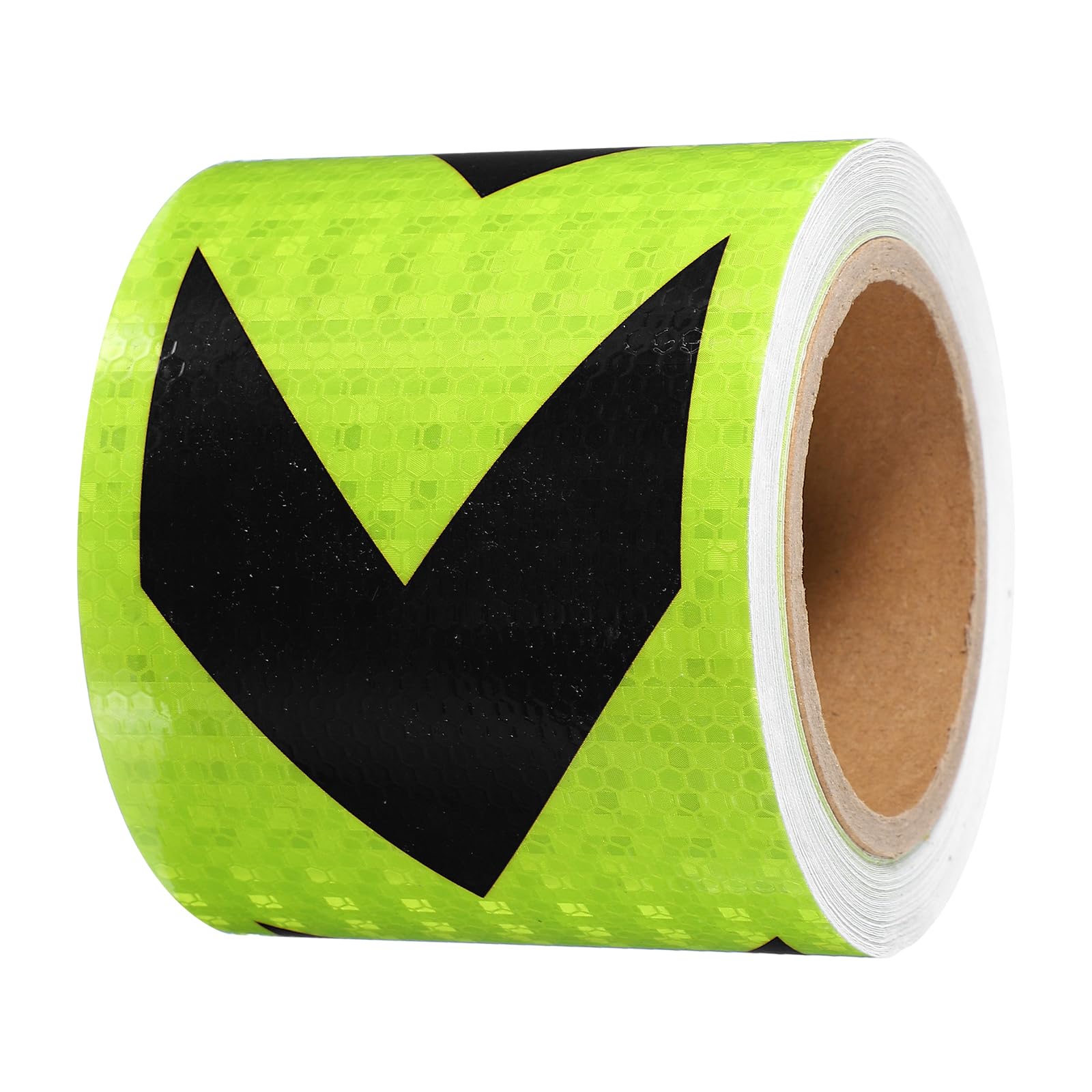 PATIKIL Reflective Tape, 4 Inch x 49 ft Waterproof Self Adhesive High Visibility Safety Warning Arrow Tape Outdoor Reflectors for Trucks Trailers Cars, Green Black
