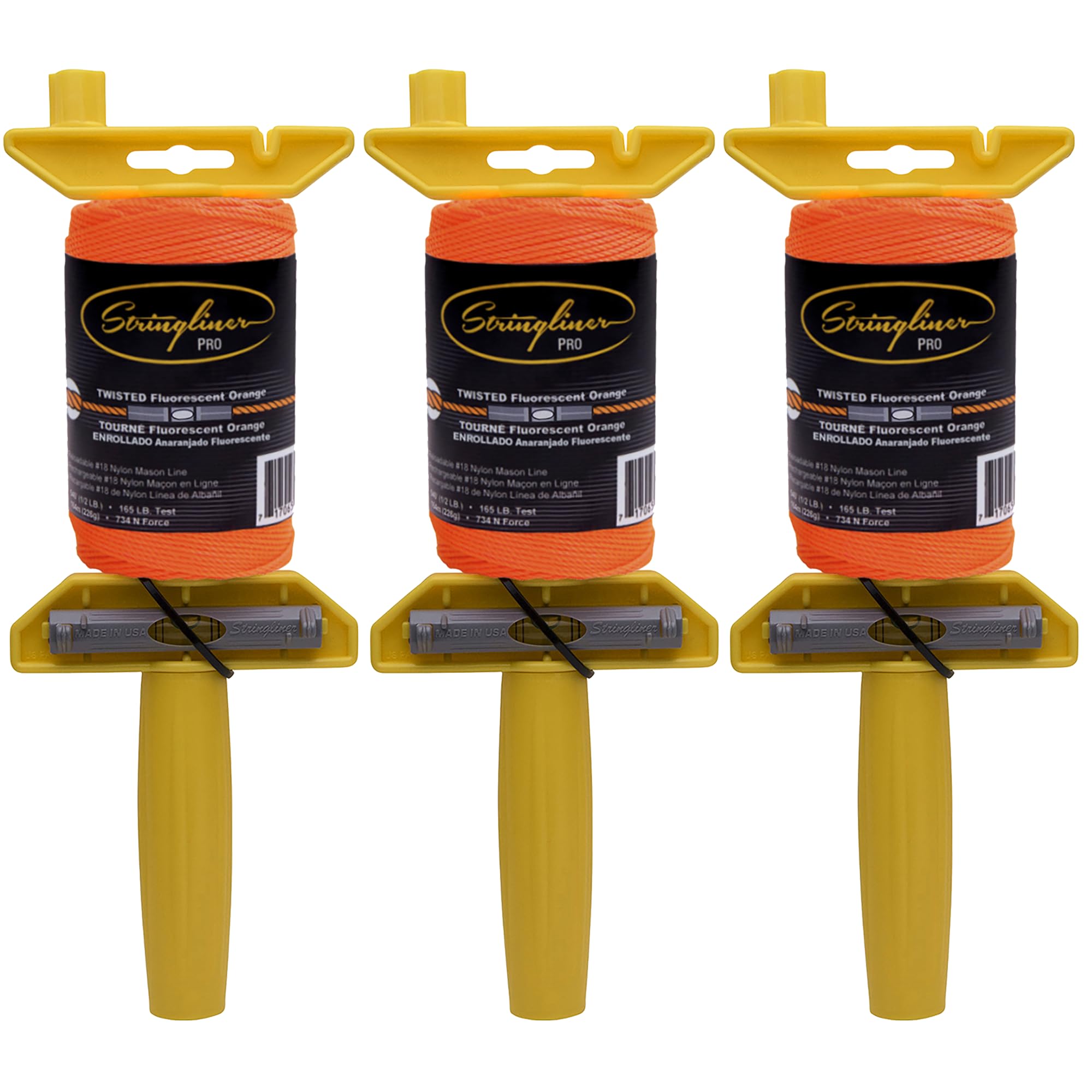 Carretes de línea de masón recargables LevelWiz Stringliner con hilo trenzado 540ft