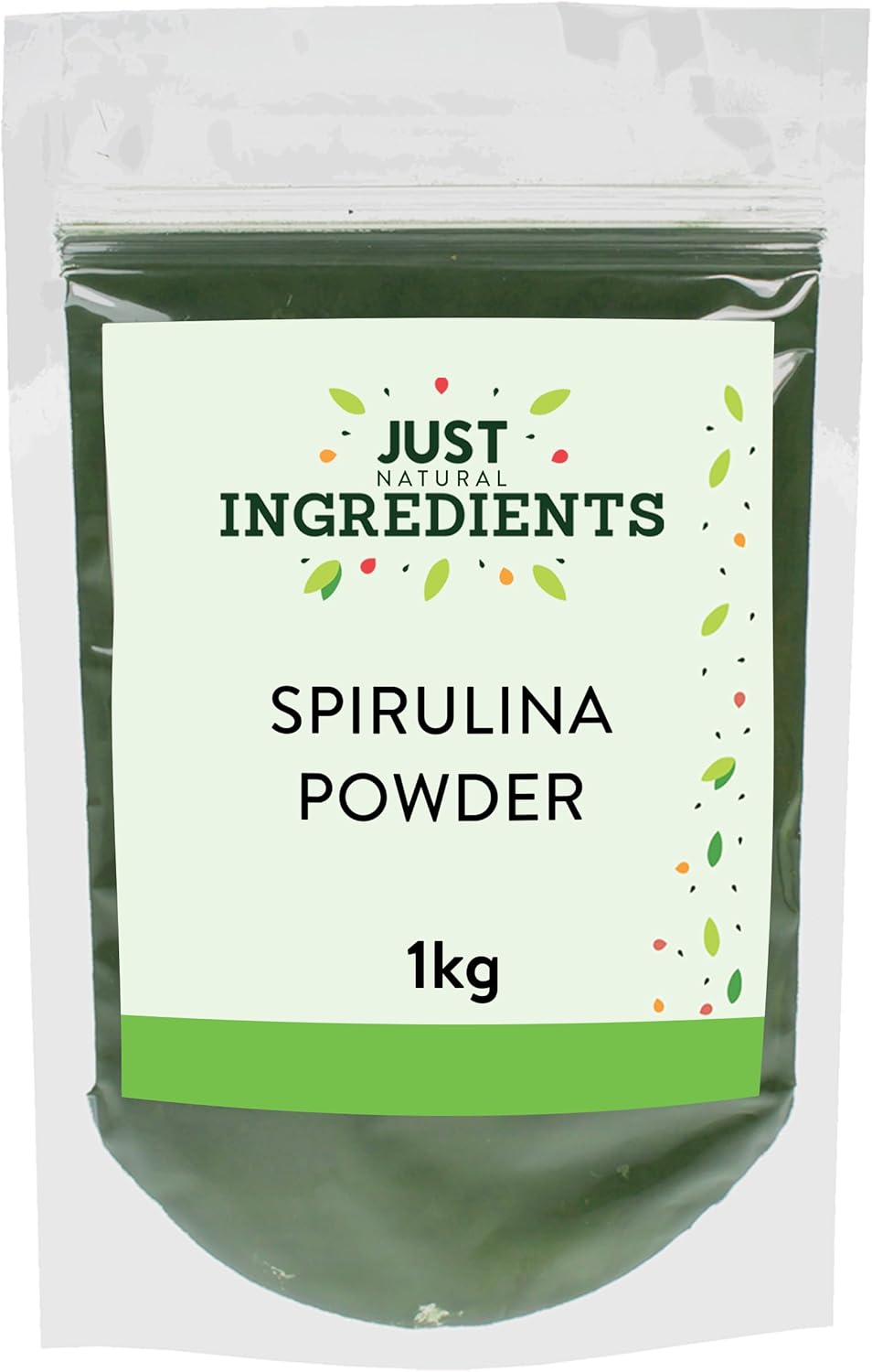 JustIngredients Spirulina Powder 1kg, Delicious Food Supplement, Natural Colouring in Smoothies, Bakes or Teas