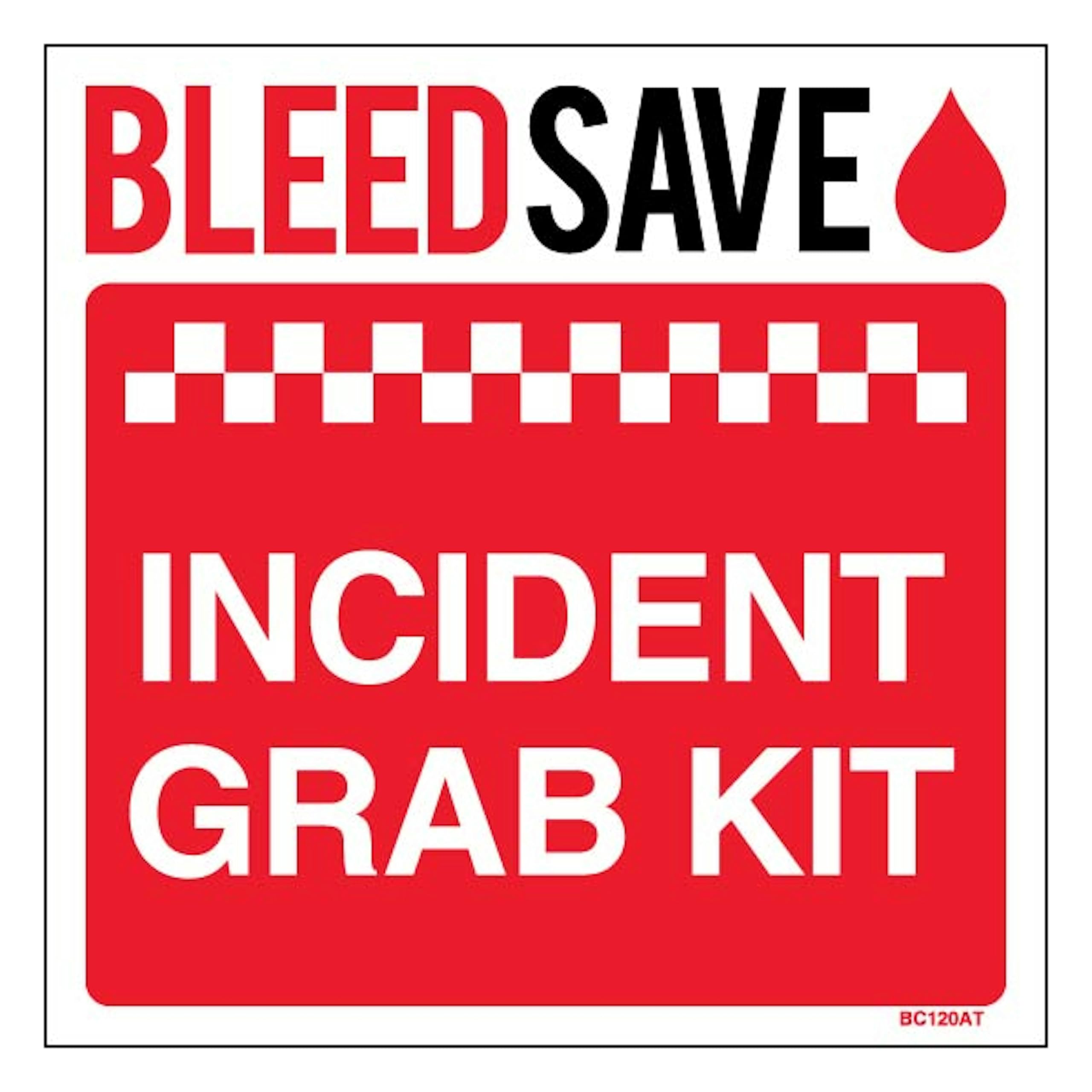 V Safety Incident Grab Kit - Square 150 x 150 mm - 1mm Rigid Plastic