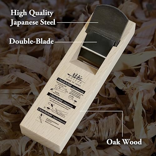 Miniatura 5 de SUIZAN Kanna - Cepilladora de madera japonesa de 2.4 pulgadas, herramientas profesionales para trabajar la madera