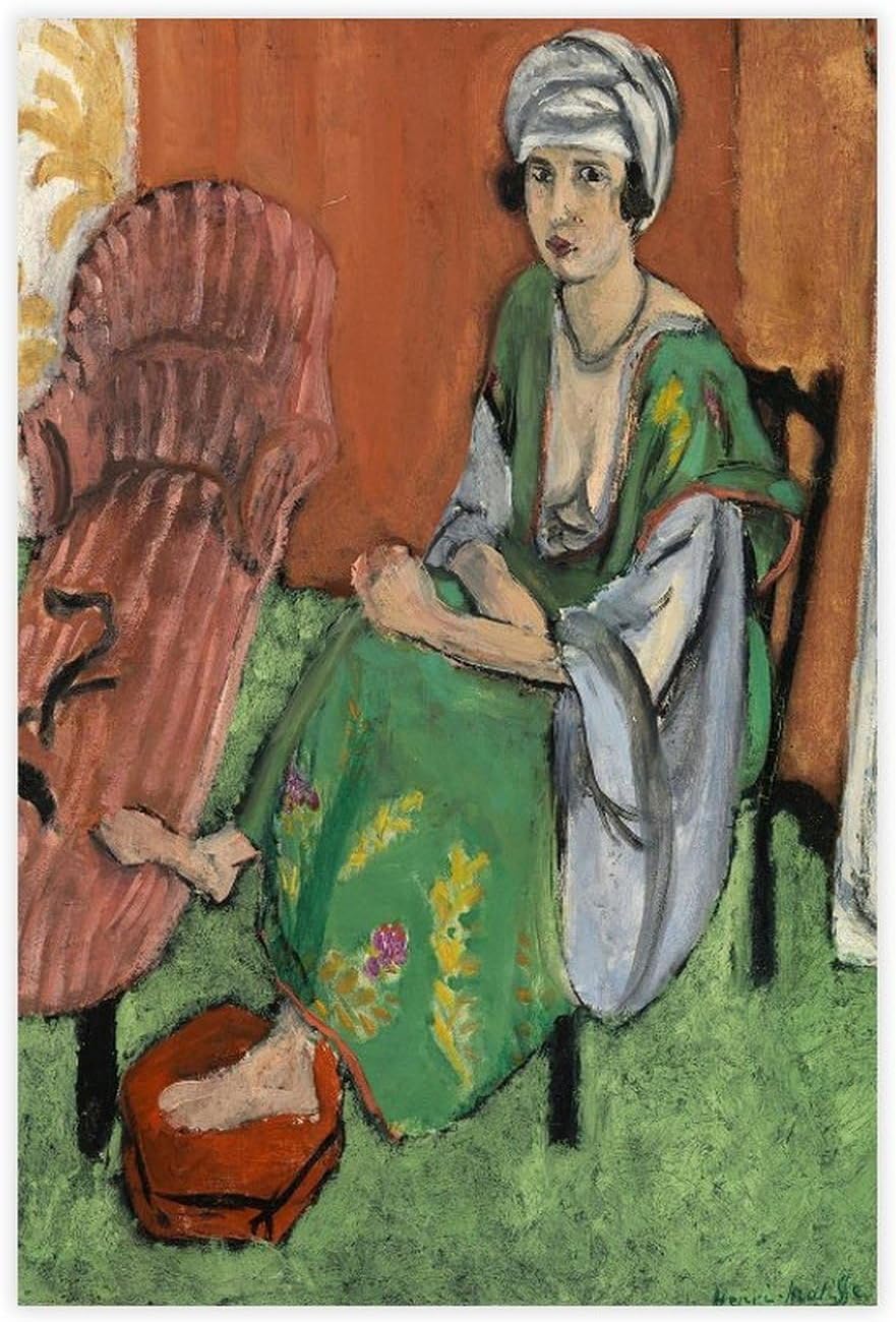 Waeta Rnvzx Henri Matisse Poster the Green Dress Abstract Painting Henri Matisse Prints Henri Matisse Canvas Wall Art For Home Decor Picture 40x60cm No Frame