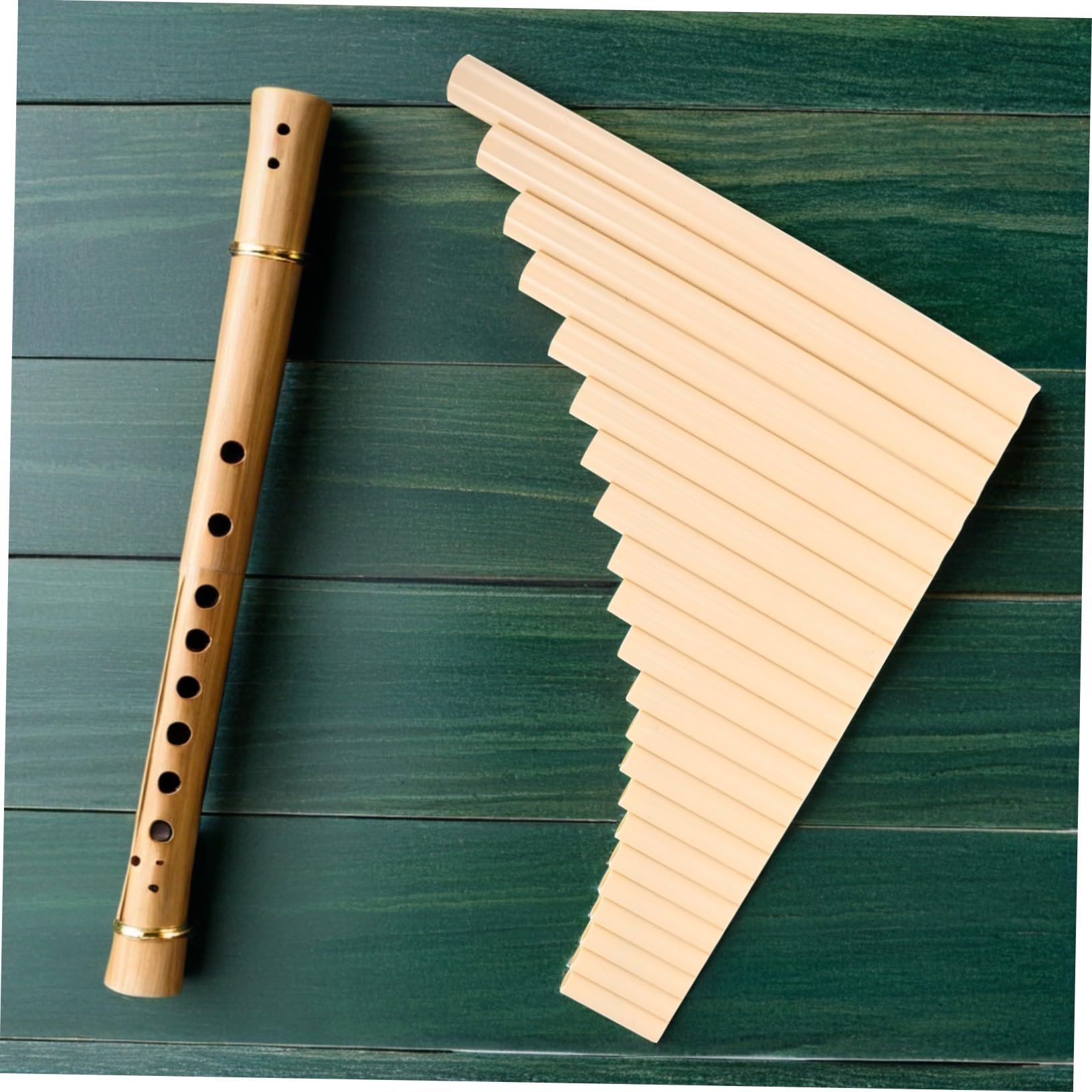 Flauto di Pan Tradizionale Tonalità G 22 Tubi, Beige | Plastica, Esecuzione da Sinistra o Destra, per Concerti Classici e Didattica Musicale