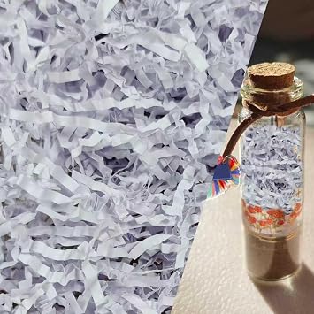 Gainspra 2 LB Crinkle Paper Filler for Gift Shredded Wrapping for Gift Boxes or Wedding or Birthdays, Crinkle Cut Paper & Basket Stuffing Filler White