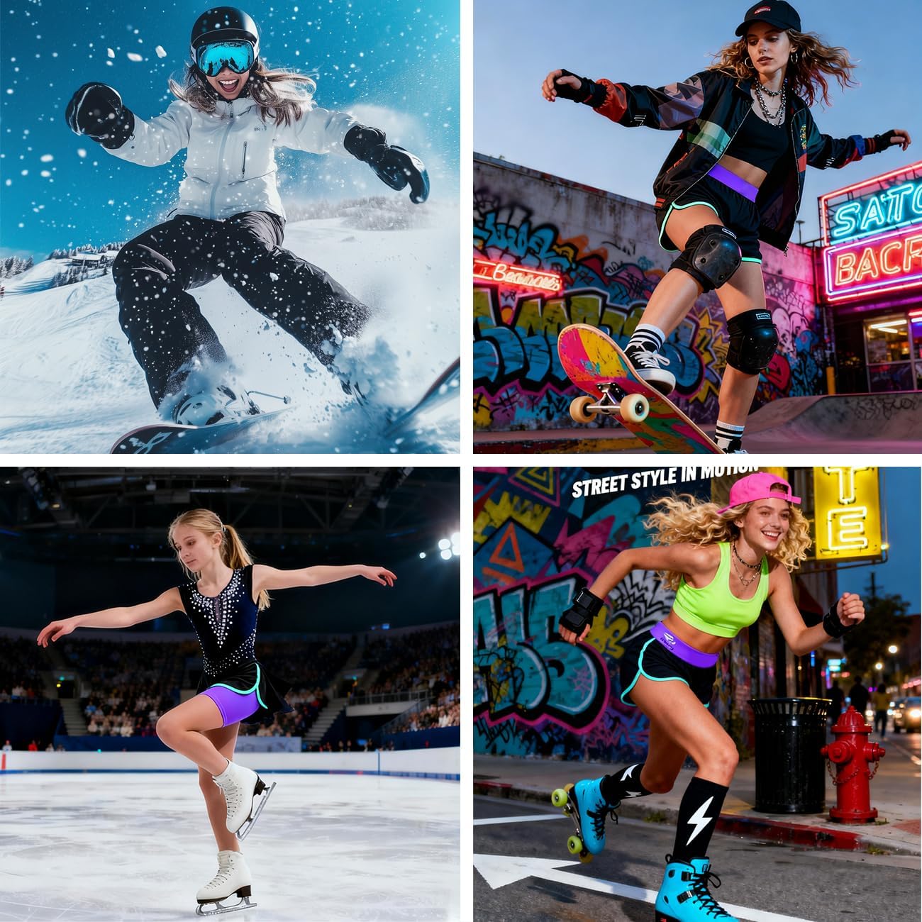 Women Girl Bumsaver Padded Shorts for Skateboarding, Roller Skating, Roller Derby, Inline Skating, Snowboarding and Skiing