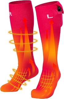 KEMIMOTO Heated Socks Men Women, APP Control Rechargeable Battery Wool Boot Socks, Toes Heat Zone, Winter Riding Skiing Ice Skating Foot Warmer