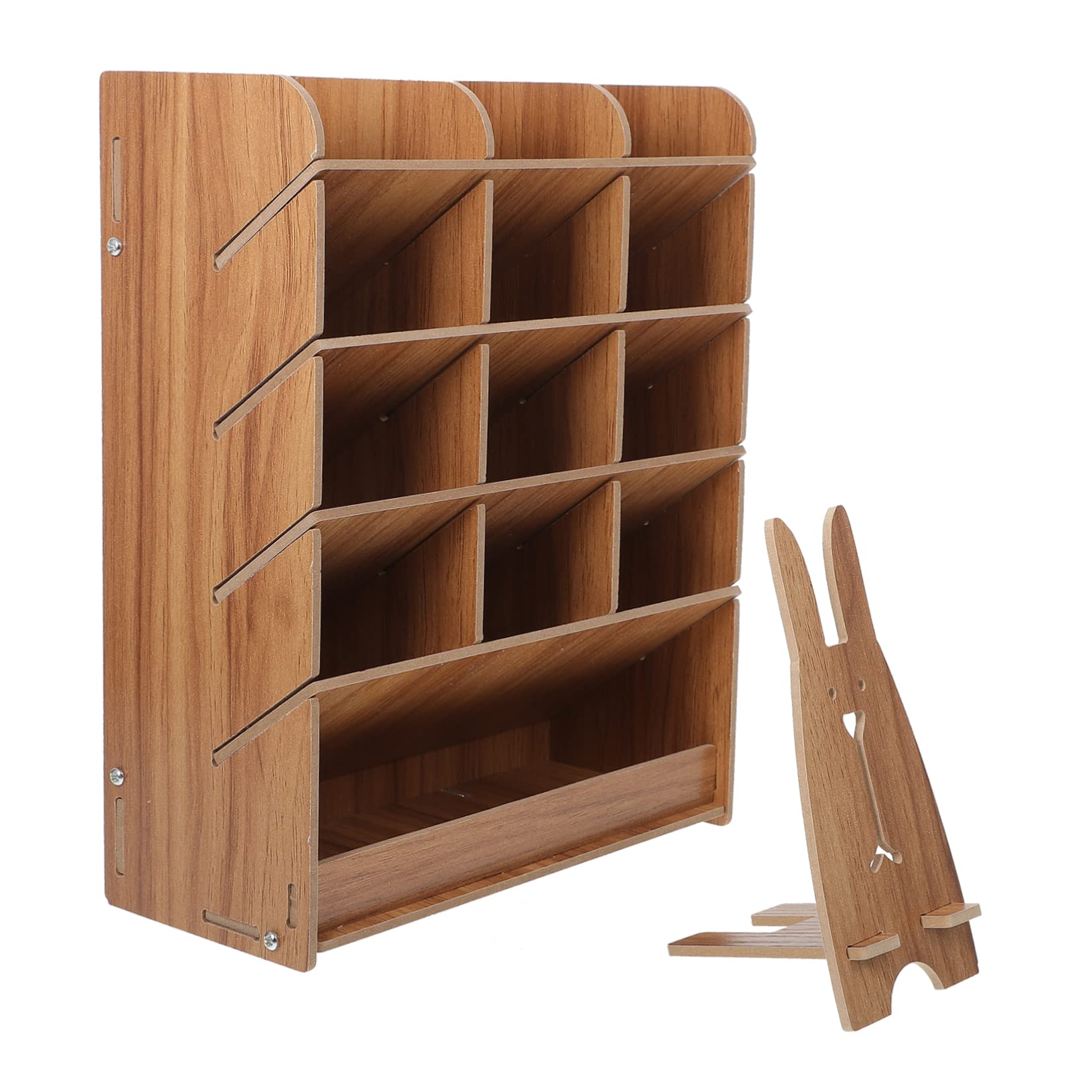 Organisateur de bureau bois multicompartment pour ranger les stylos