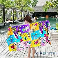 Vista 8 de YIFONTIN Toalla de playa para niños, manta de terciopelo suave y absorbente, 100% algodón, 51.0 x 25.5 pulgadas, regalo para baño, natación