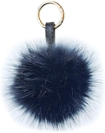 jtkdxqs Faux Fur Pom Pom Keychain Fluffy Ball Key Chain 6" for Women Car Keyring Bag backpack Charm