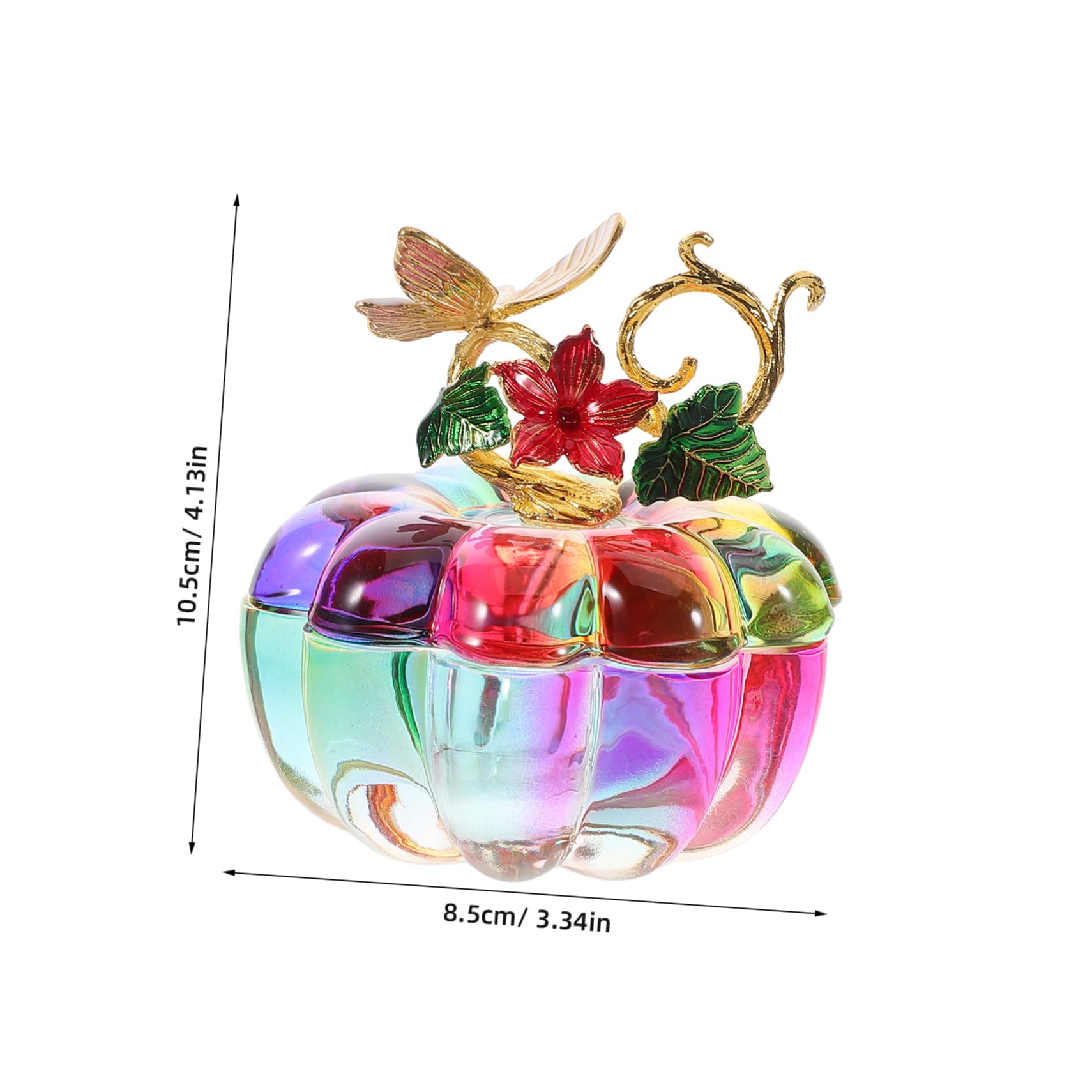 Alipis Scatola Portaoggetti Decorativa Forma di Zucca Scatola Portaoggetti in Vetro Forma di Zucca Ornamenti Artigianali