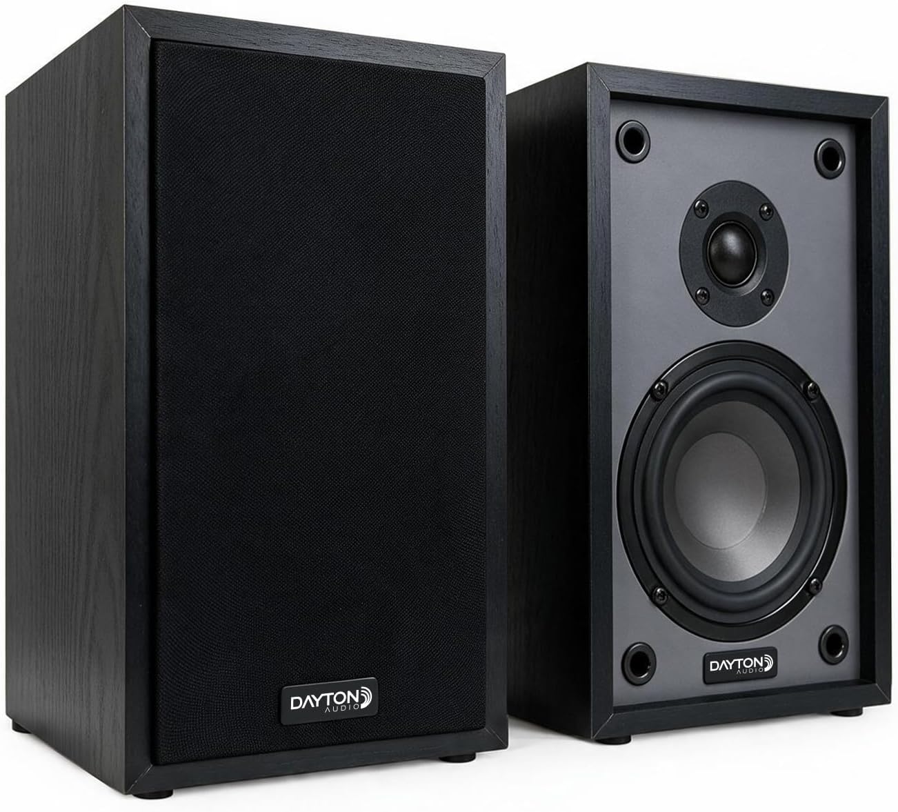 Classic B40 Bookshelf Speaker Pair 60W Max 6 Ohm 4 Inch Woofer 1 Inch Silk Dome Tweeter Passive 2-Way Hi-Fi Speakers for Music TV PC and Home Theater Black