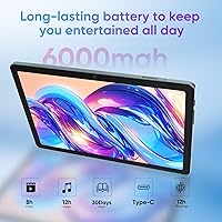 Vista 5 de weelikeit Tablet Android 14 de 10.1 pulgadas, 128 GB de almacenamiento+12 (6+6) GB de RAM 1TB TF Octa-Core, pantalla 2K, 6000mAh, 4G-LTE Android