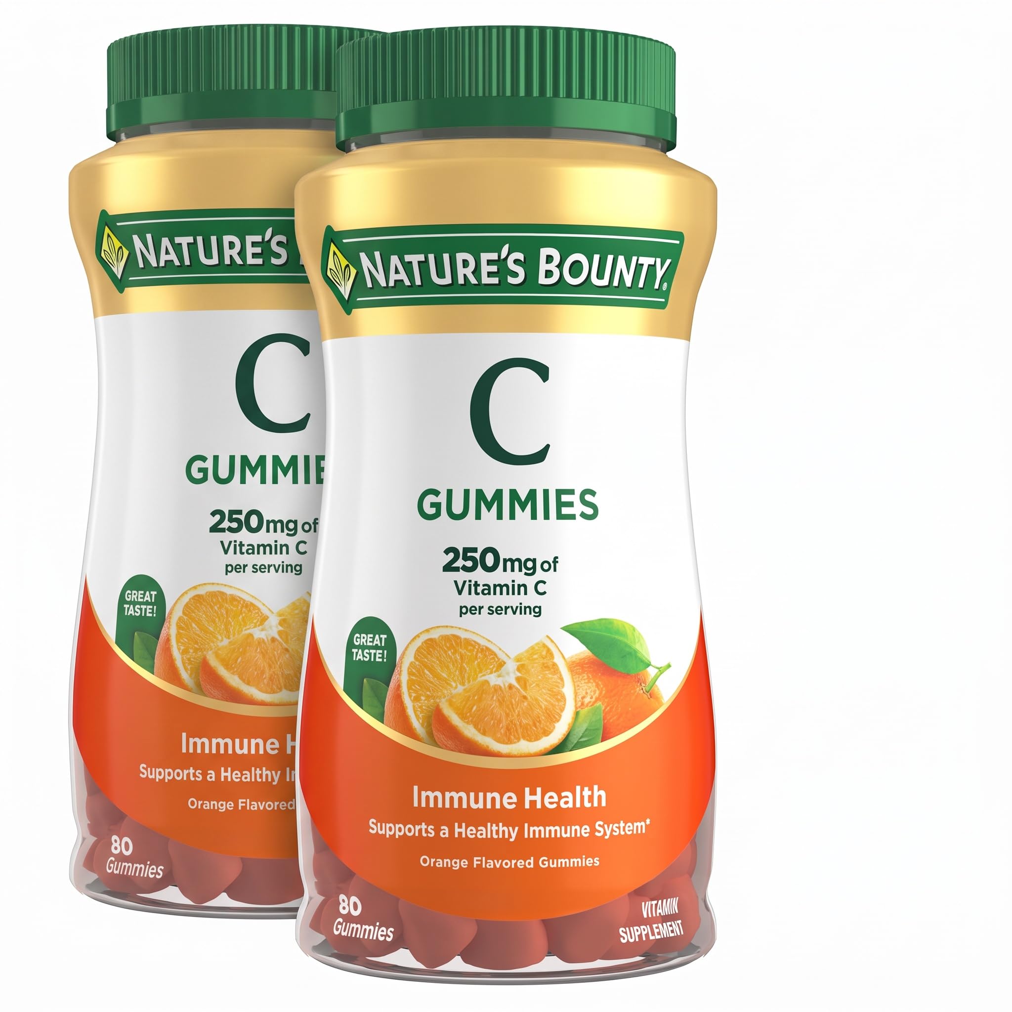 Nature's Bounty Vitamin C, Orange, 80 Count (Pack of 2)