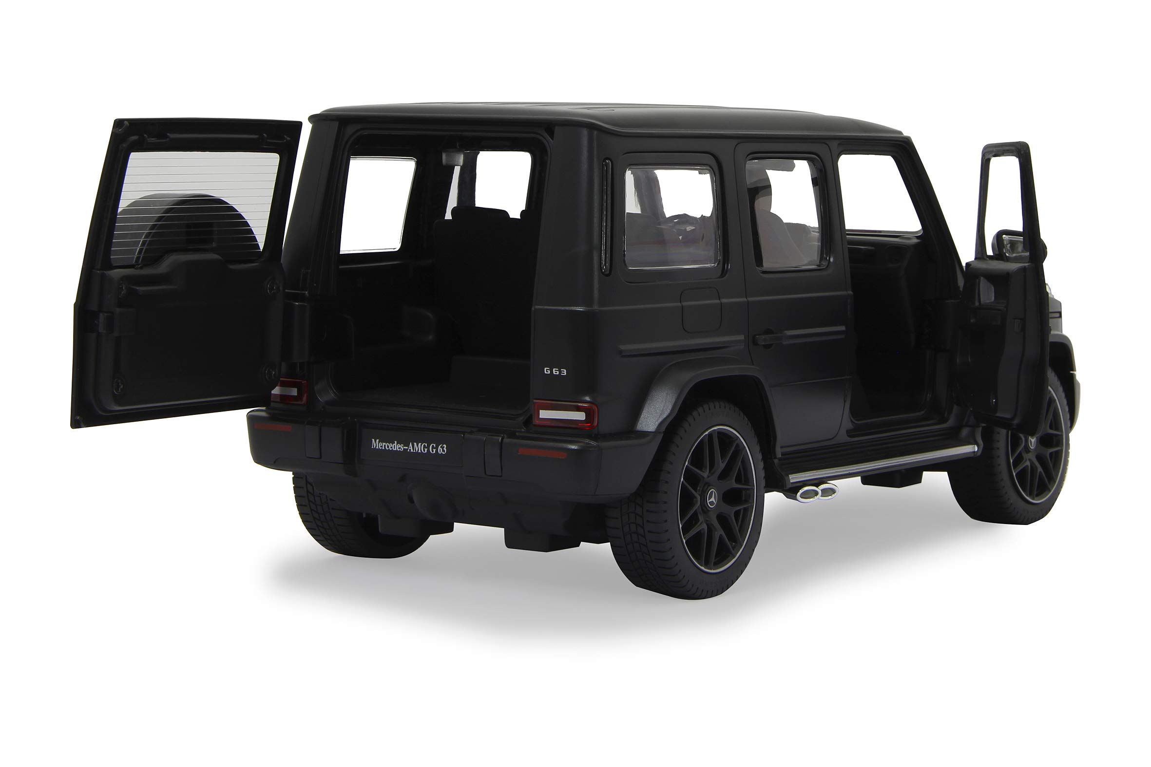 JAMARA 405176 – Mercedes AMG G63 1:14 2,4 GHz – oficjalnie licencjonowany, do 1 godziny jazdy przy ok. 11 km/h, idealnie odwzorowane szczegóły, wysoka jakość wykonania, czarny
