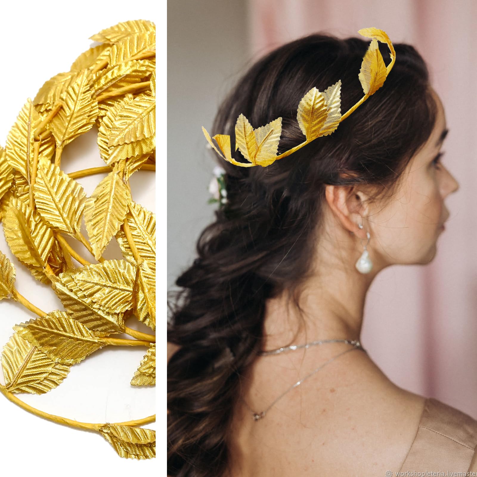 Amazon.com : Hoypeyfiy 6 Pcs Gold Laurel Crown Wreath  display picture 2