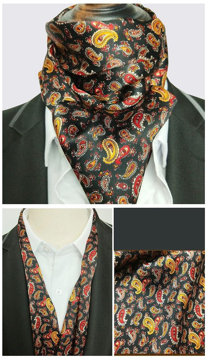 Foulard en Soie Vintage pour Homme, 100% Pure, Motif Classique, Double Couche, imprimé Gentleman