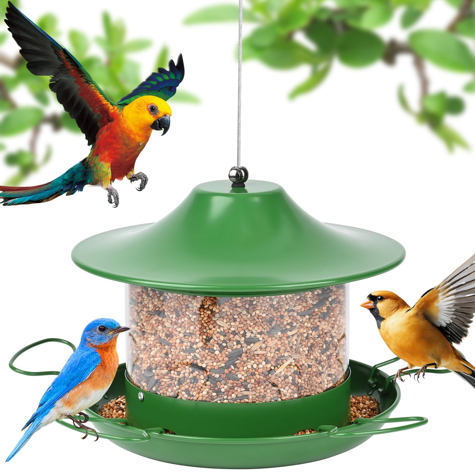 Mangiatoia per uccelli 1.8L da esterno Hanging Wild Bird Feeder per uccelli selvatici
