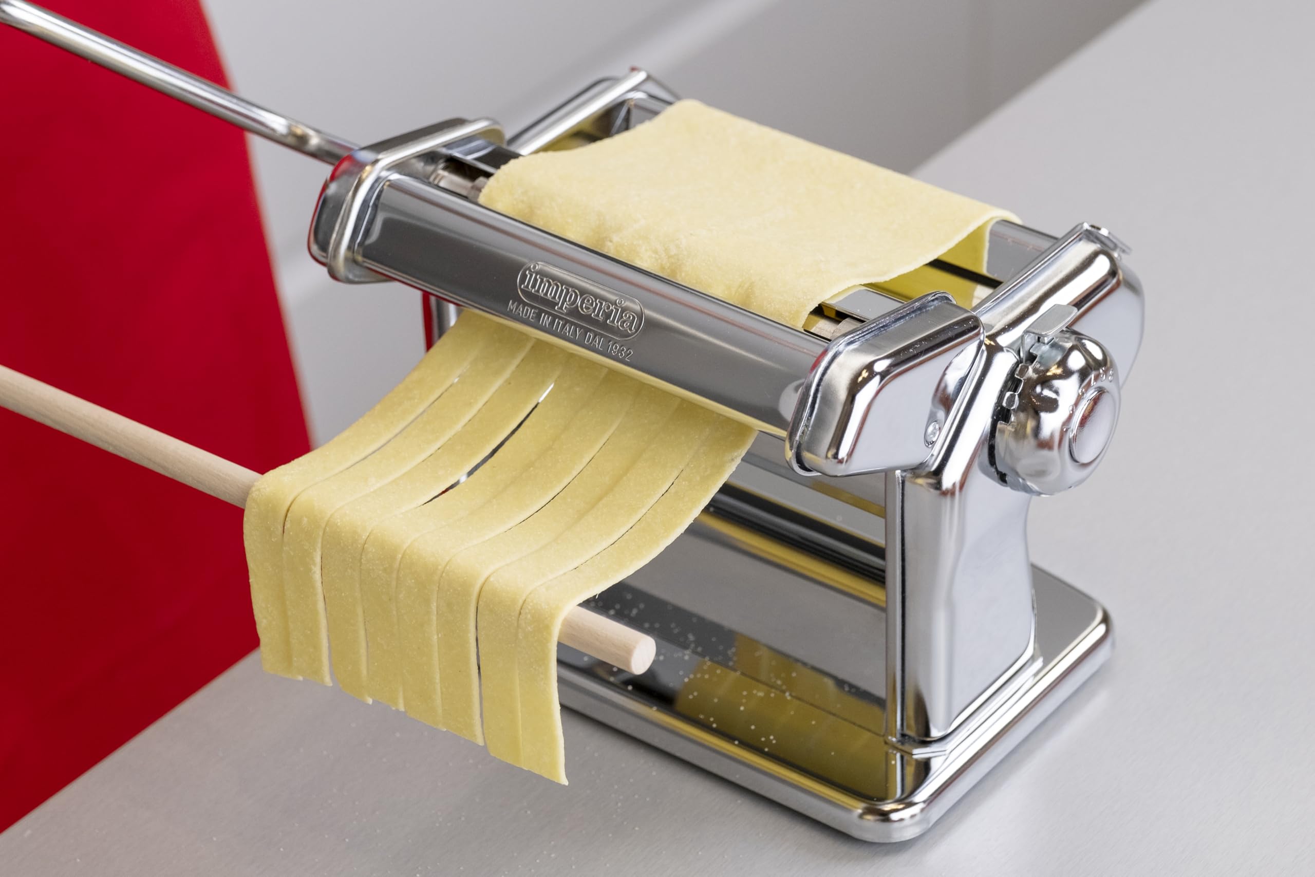 Imperia IPASTA Rugueuse Ligne Gourmet Machine à Pâtes rugueuse Fabriquè en Italie. Machine à pâtes fraîches en acier inox. Laminoir créant une feuille rugueuse Lasagne Tagliolini Fettuccine. (Argent)