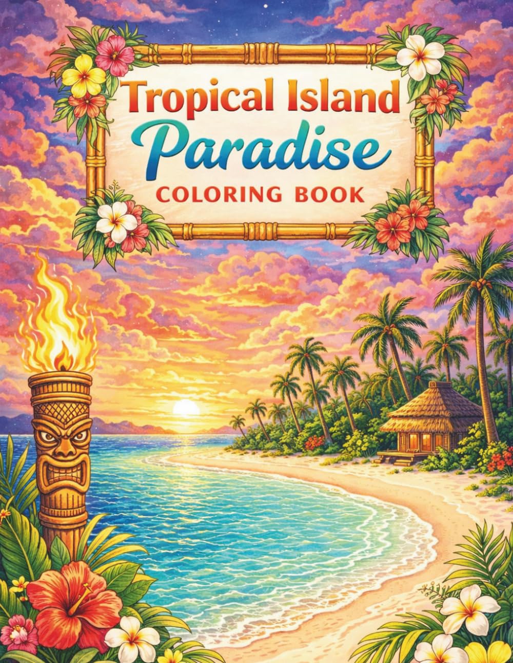 Tropical Island Paradise Coloring Book