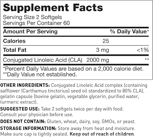 Miniatura 3 de Dr Amy Myers CLA Metabolism Support - Aumente la masa muscular magra y apoye el control del peso saludable para mujeres y hombres - ácido linoleico
