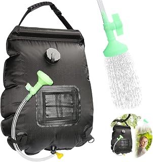 20L Outdoor Warmwasser Duschsack, Solarbetrieben Campingduschemit Temperatur Heißwasser, Solar Dusche Tasche, Camping Dusche Tasche mit Duschkopf für Wander Outdoor Camping