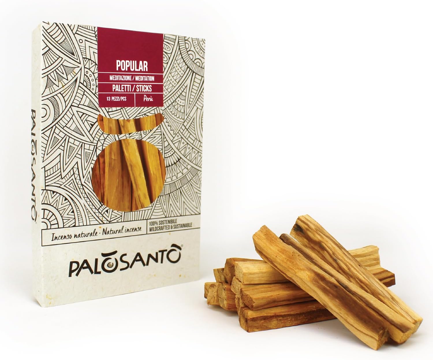 Palo Santo Sticks Popular Ayabaca from Peru - 13 Wood Sticks 10cm - Natural Incense for Stress Relief and Meditation - Palo Santo Wood Wild Harvested & Sustainably Sourced