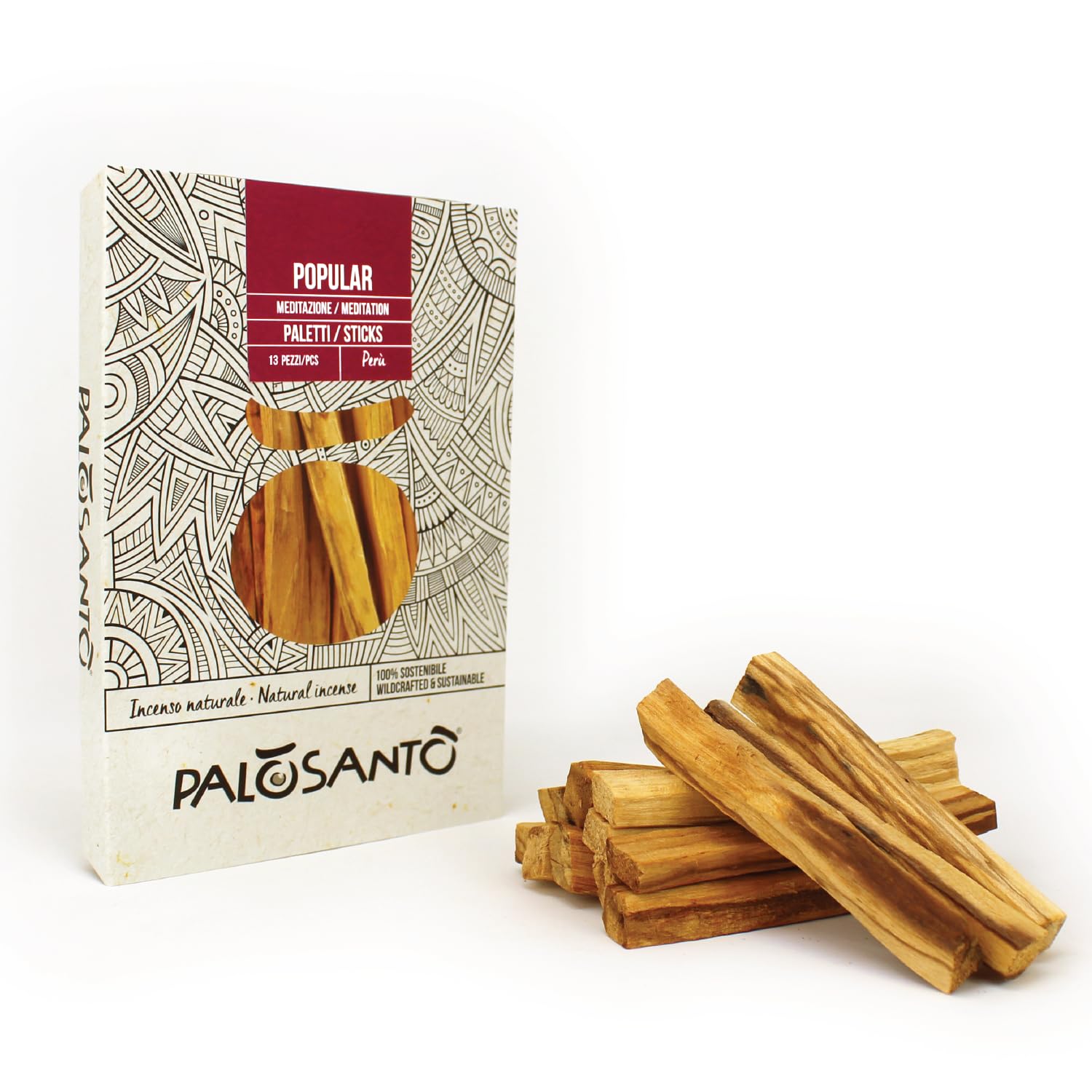 PALOSANTO - Palo Santo Sticks Popular Ayabaca from Peru - 13 Wood Sticks 10cm - Natural Incense for Stress Relief and Meditation - Palo Santo Wood Wild Harvested & Sustainably Sourced