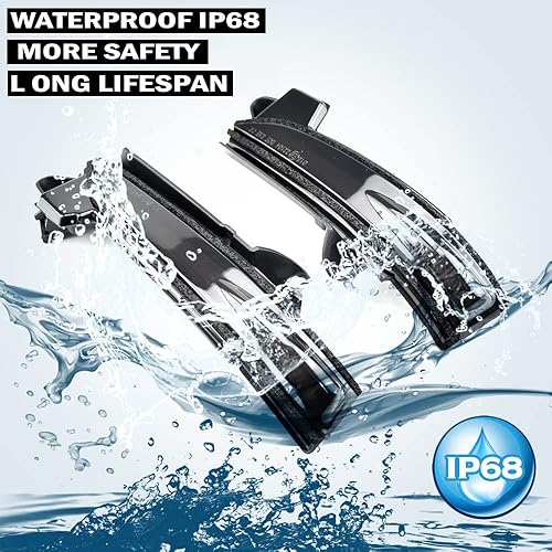 Miniatura 5 de KYYET Espejos laterales LED izquierdo y derecho, luces direccionales dinámicas secuenciales, tira indicadora intermitente compatible con Ford Fusion