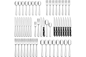 Hiware 36 Piece Silverware Set for 6 with Steak Knives