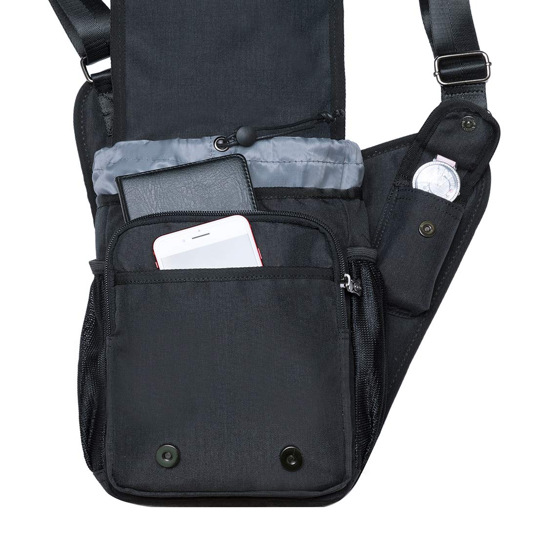 KAUKKO Fd252 Umhängetasche Unisex (10 Stück), Schwarz Jnl-fh03-1-03-fba, S, Vintage