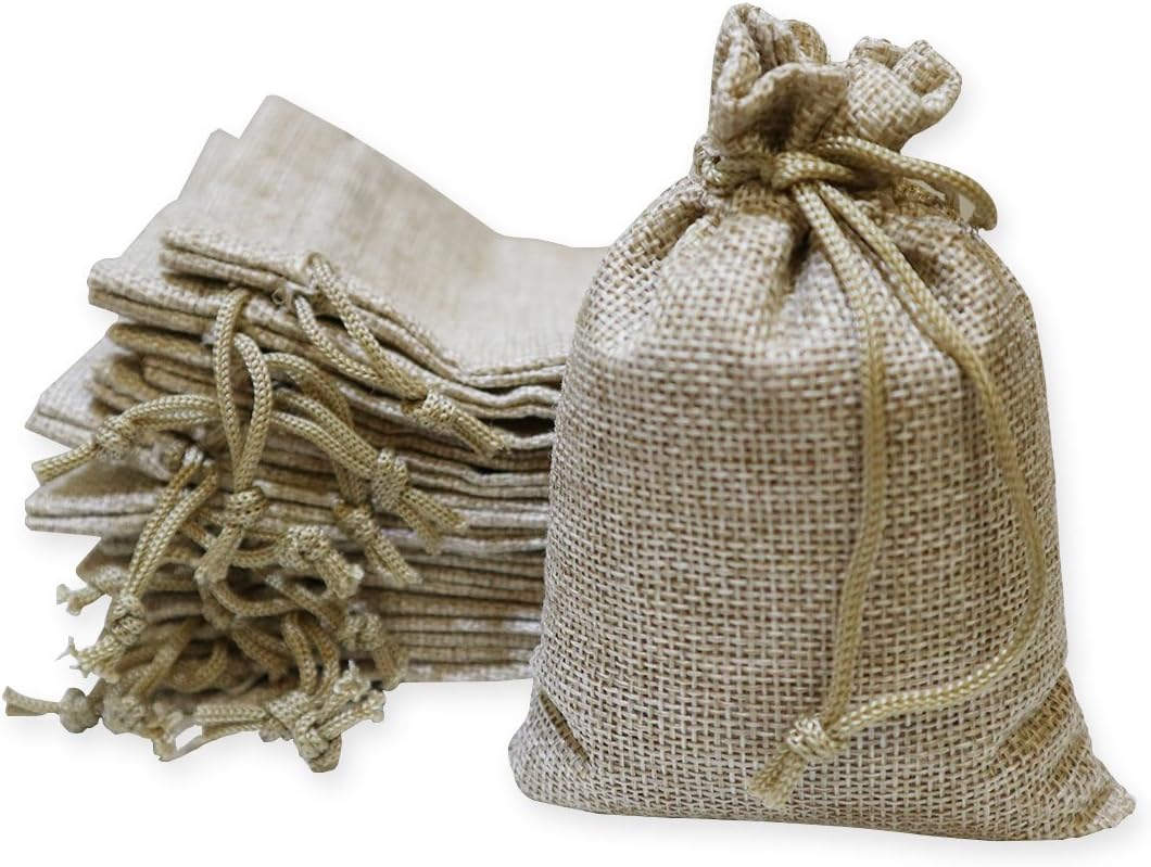 Amazon.com: 40 Pieces Burlap Bags with Drawstring, 5.4x3.7 inch Burlap ...