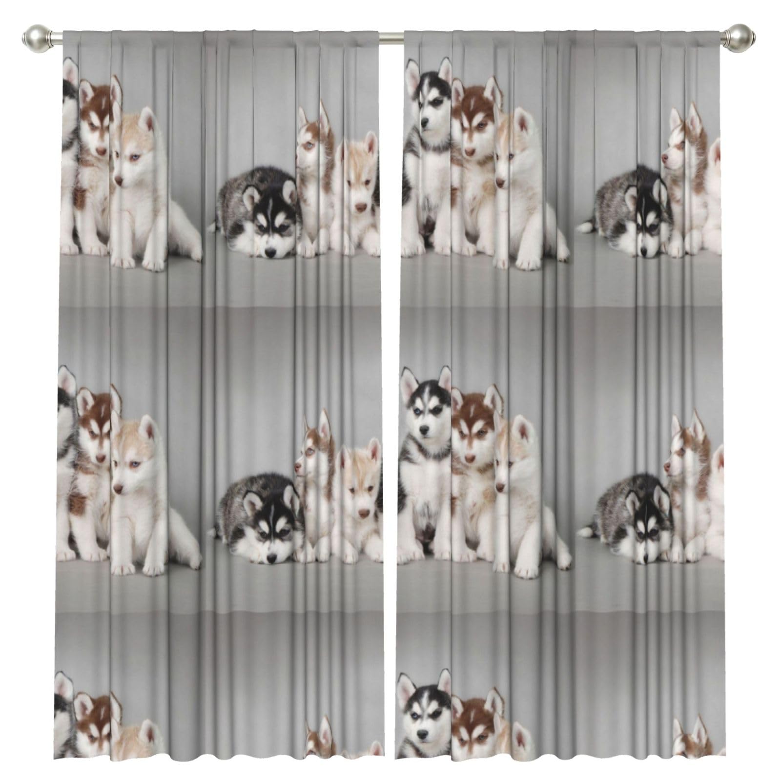 InOmak Husky Huskie Dogs, 2 Panels Window Curtains 52 x 84 Inch Blackout Curtains for Living Room Bedroom