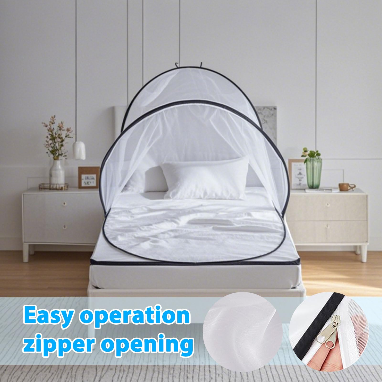 Moskitonetz Pop Up, 200 x 80 x 56 cm Faltbares Mückennetz, Tragbares Campingzelt Moskitonetz Bett für Bett, Reisen,Outdoor Campin Bequem, Schnell und Tragbar