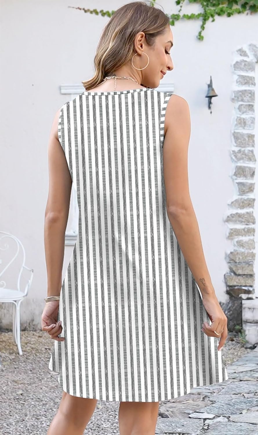 Disamer Summer Dresses for Women 2026 Sundresses Beach Swimsuit Coverups Vacation Sleeveless Button Down Spring Sun Dress - Image 5