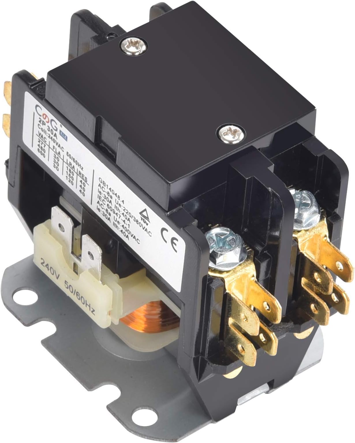 2 Pole Air Conditioner Contactor 30 Amp 240V Coil,Condenser Contactor Compressor Contactor…