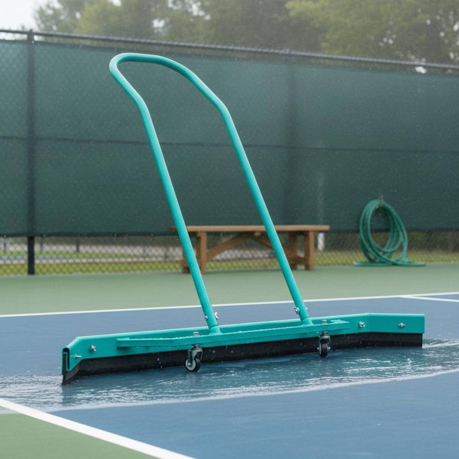 TISHITA Limpiador de Canchas de Aluminio Squeegee de Suelo Limpiador de Agua de Piso con Ruedas Completo Adecuado para Mantenimiento Diario en Canchas y Pisos Duros, Naranja
