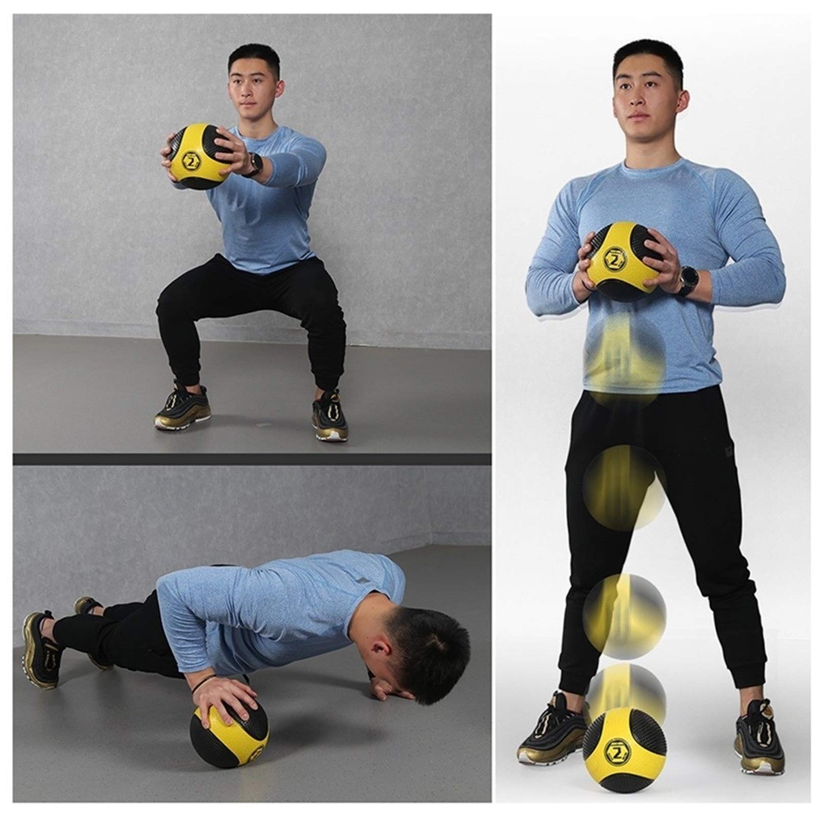 Pelota Medicinal Bola De Goma De La Bola De Medicina, Bola De Entrenamiento De Gravedad De Los Aeróbicos Interiores, 1kg / 2kg / 3kg / 4kg / 5kg / 6kg / 7kg / 8kg / 9kg / 10kg (Size : 3kg/6.6lbs)
