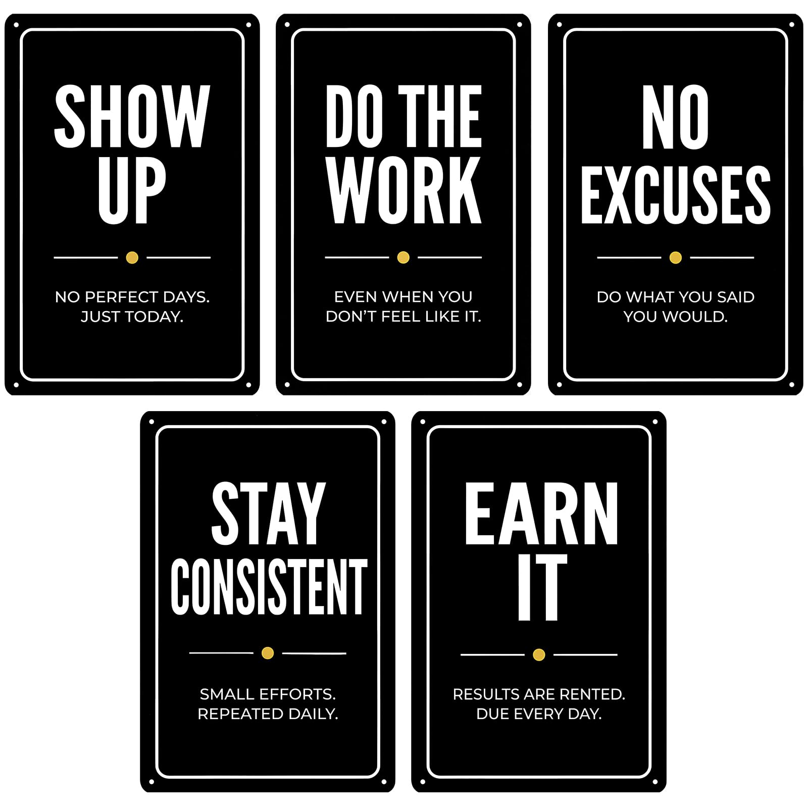 Letreros de metal motivacionales para gimnasio que transforman paredes vacías en motivación pura