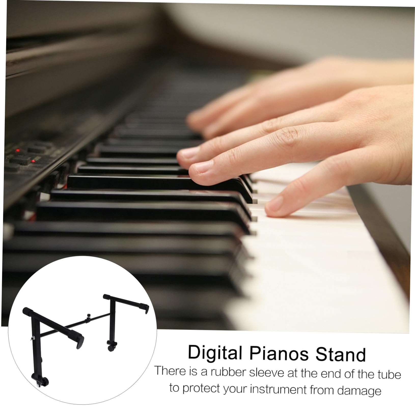 Soporte para Teclado Electrónico con Doble Arriostramiento Práctico para Pianos Digitales Resistente y Seguro para Uso Casa y Escenario