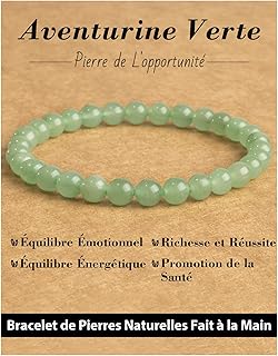 Bracelet en Pierres Naturelles 6 mm pour Femme et Homme, Bracelets en Perles Élastiques de Cristal Thérapeutique, Cadeaux de Bijoux pour Noël, Anniversaires et Autres Occasions Spéciales