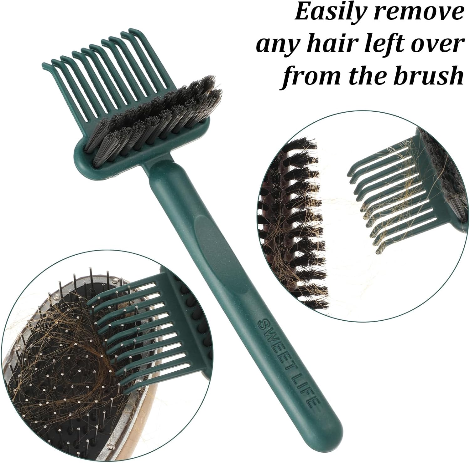 2Pcs Hairbrush Cleaner Tool Hair Brush Cleaner Tool 2-in-1 Comb Cleaners Tools for Women Men Home Travel Salon Removing Hair Dust