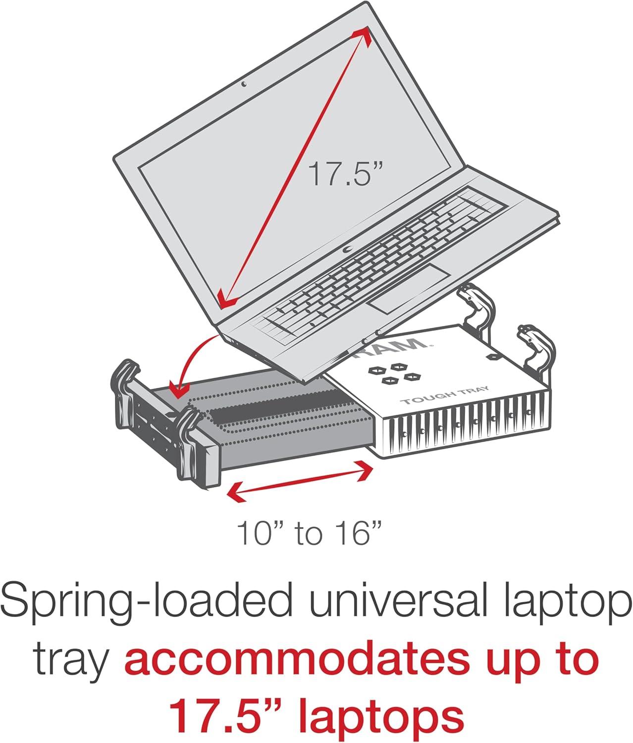 RAM MOUNTS No-Drill Adjustable Laptop Mount for '20-26 Ford Police Interceptor Utility RAM-VB-206-SW1