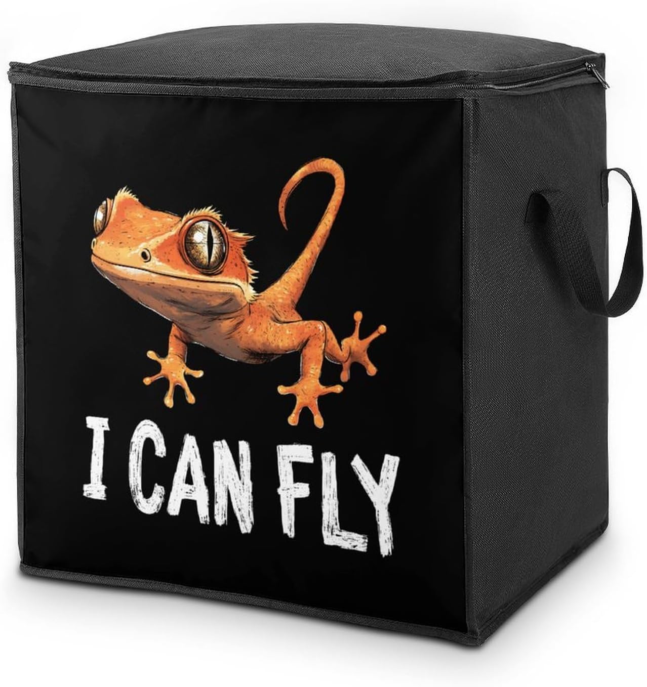 Crested Gecko I Can Fly Large Comforter Blanket Storage Bags Bins 70L Closet Organizer with Handles